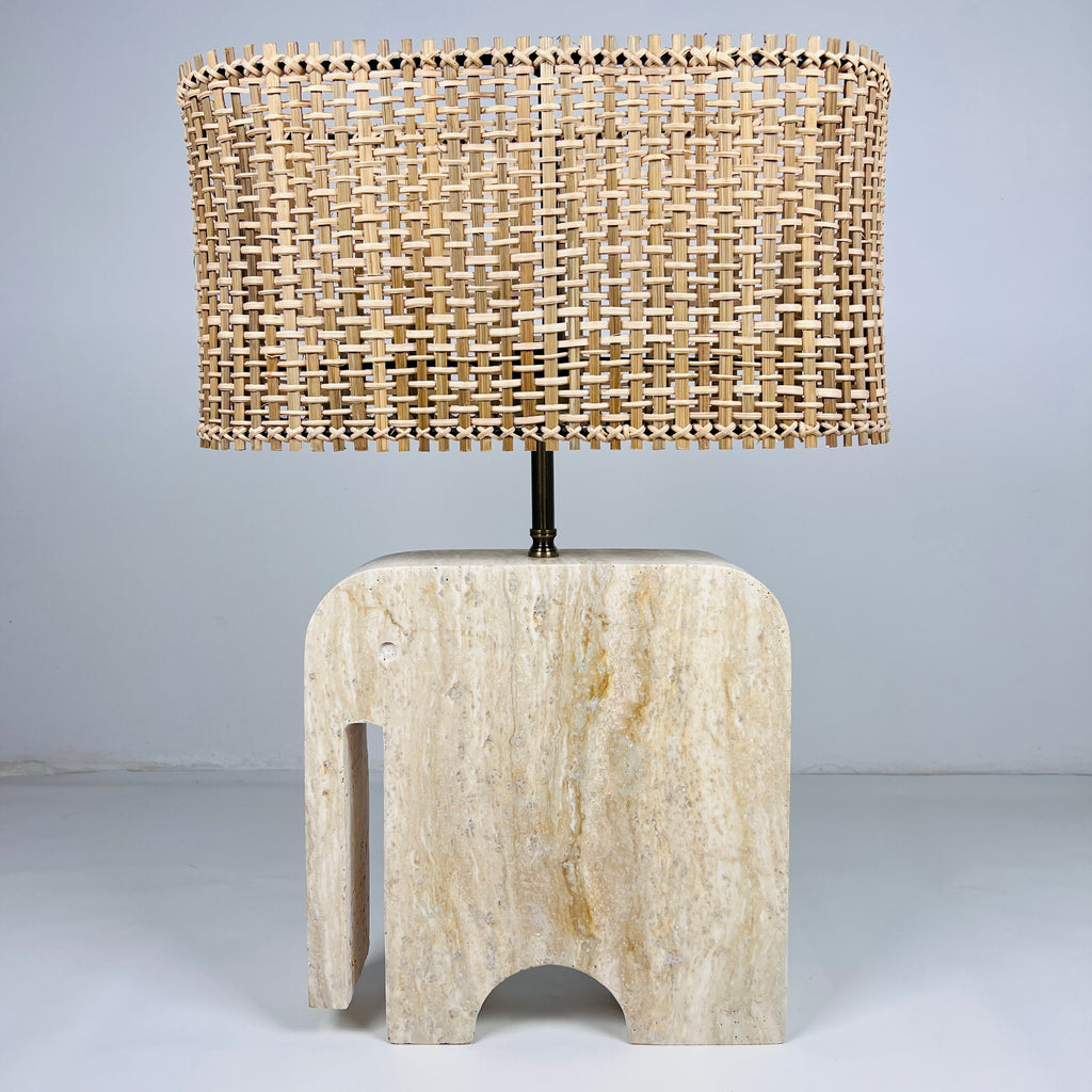 Elephant Travertine Table Lamp