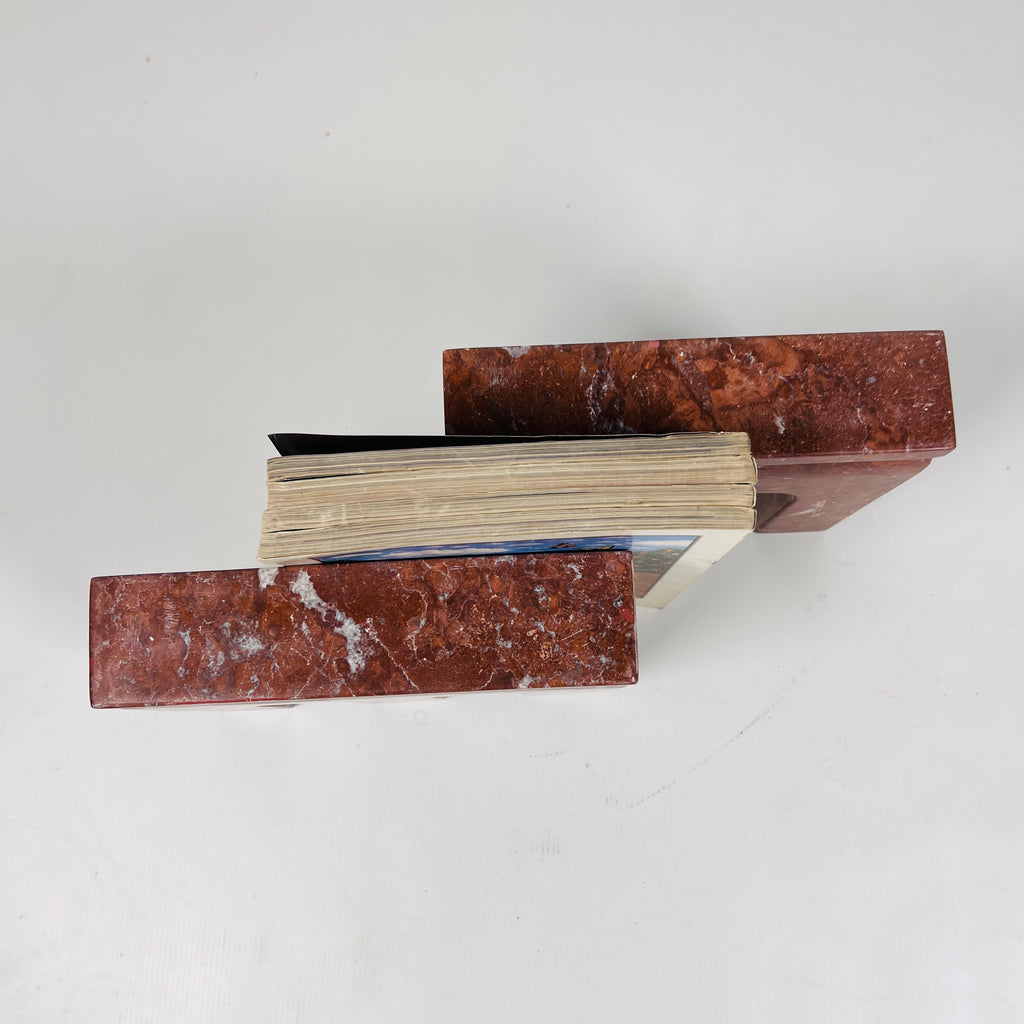 Cherry Red Three Pillar Book End Pair