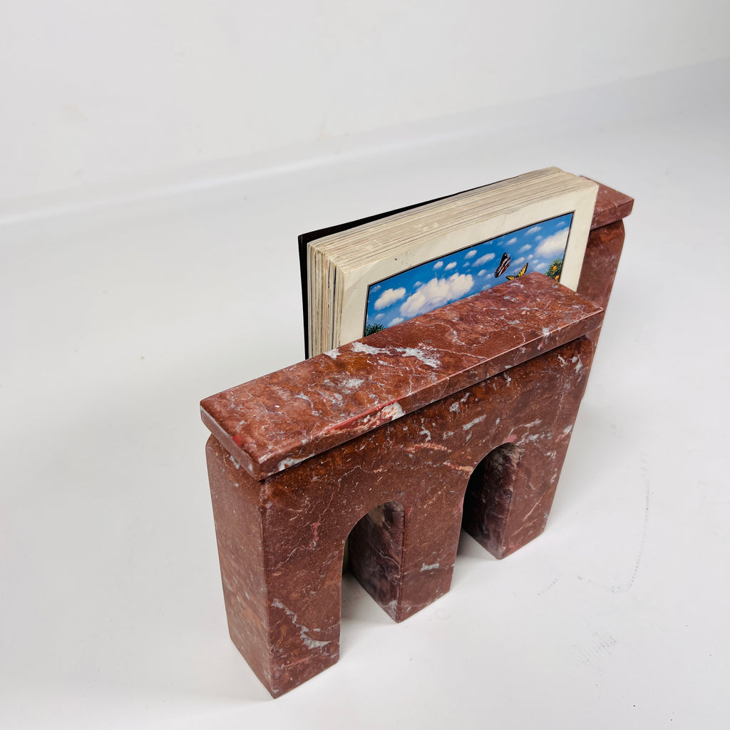 Cherry Red Three Pillar Book End Pair