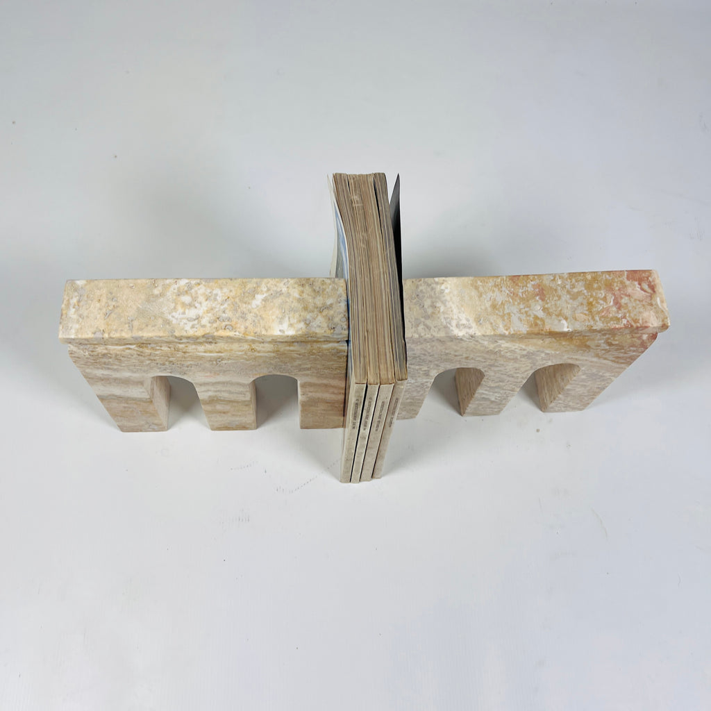 Triad Travertine Book End Pair