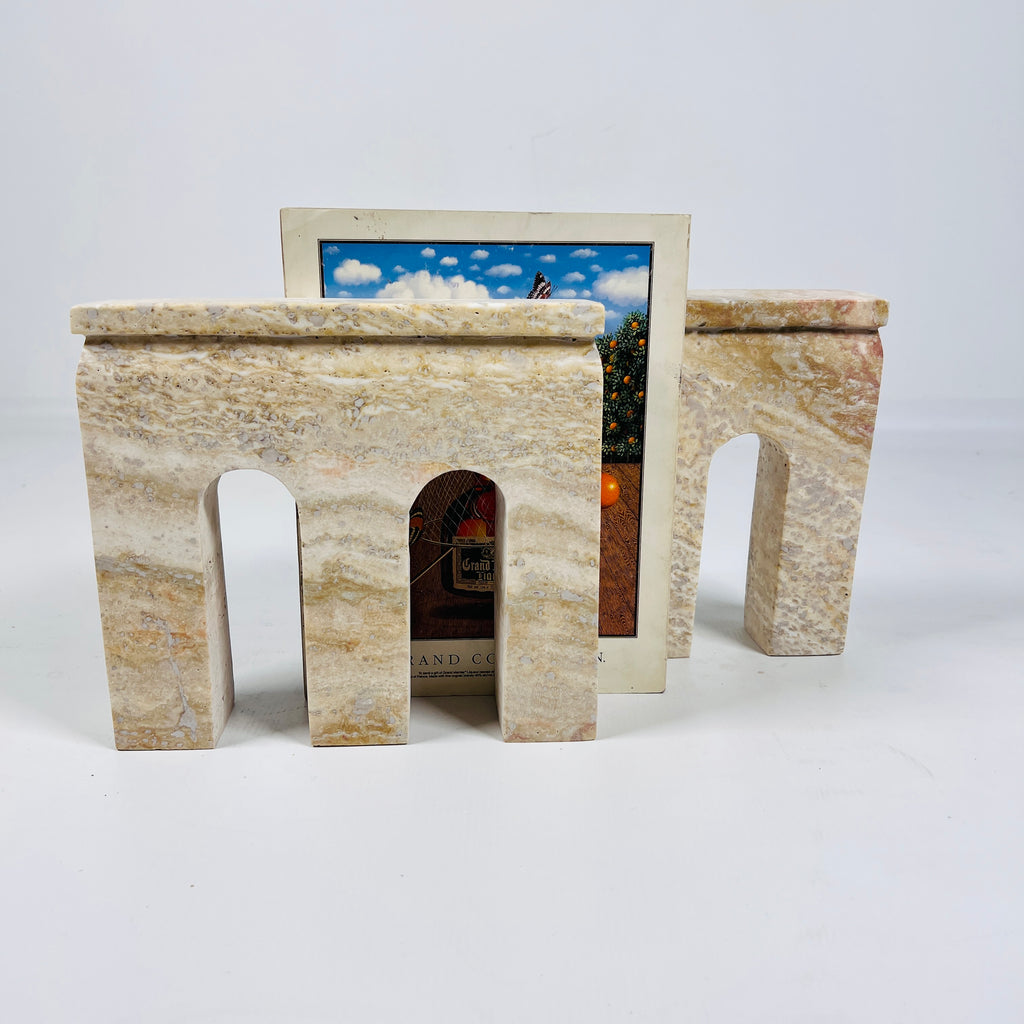 Triad Travertine Book End Pair