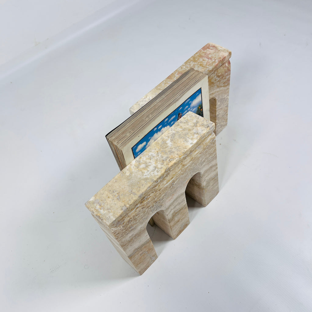 Triad Travertine Book End Pair