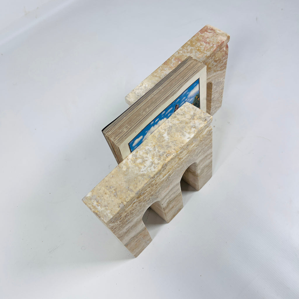 Triad Travertine Book End Pair