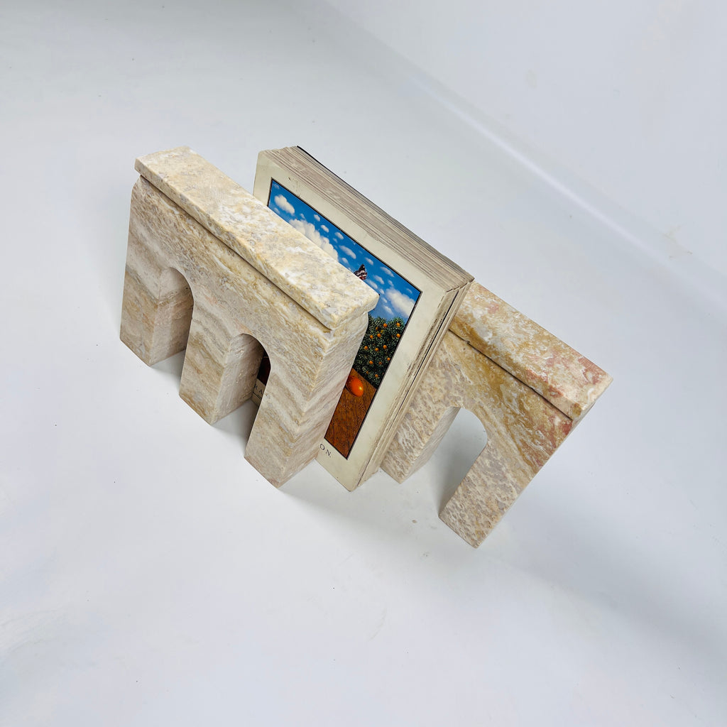 Triad Travertine Book End Pair