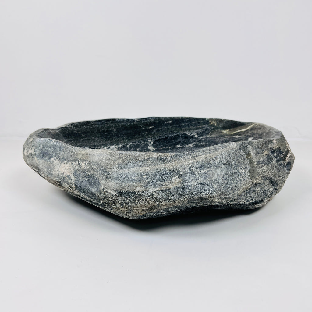 Splashed Midnight Black River Stone Sink