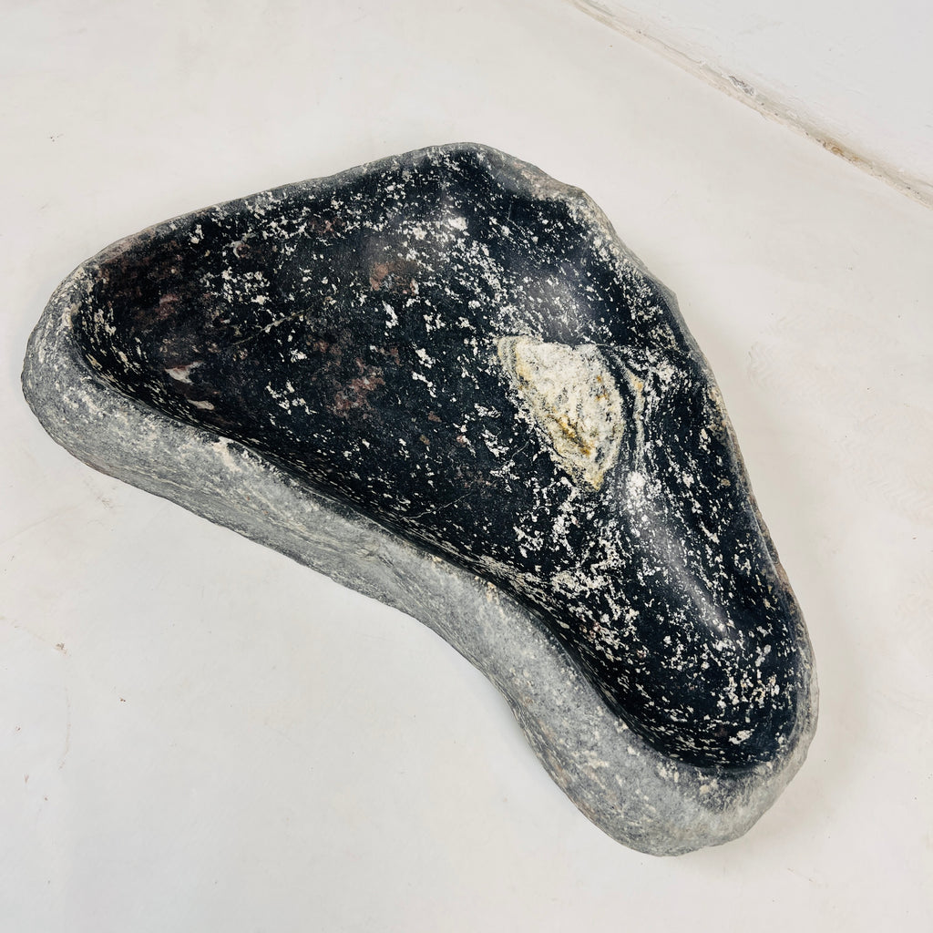 Asymmetric River Stone Bowl