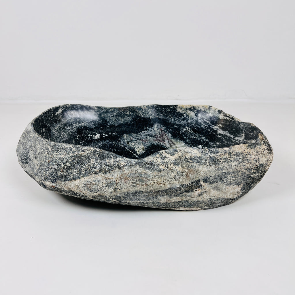 Brushed Midnight Black River Stone Sink