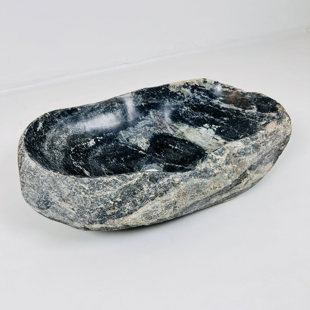 Brushed Midnight Black River Stone Sink