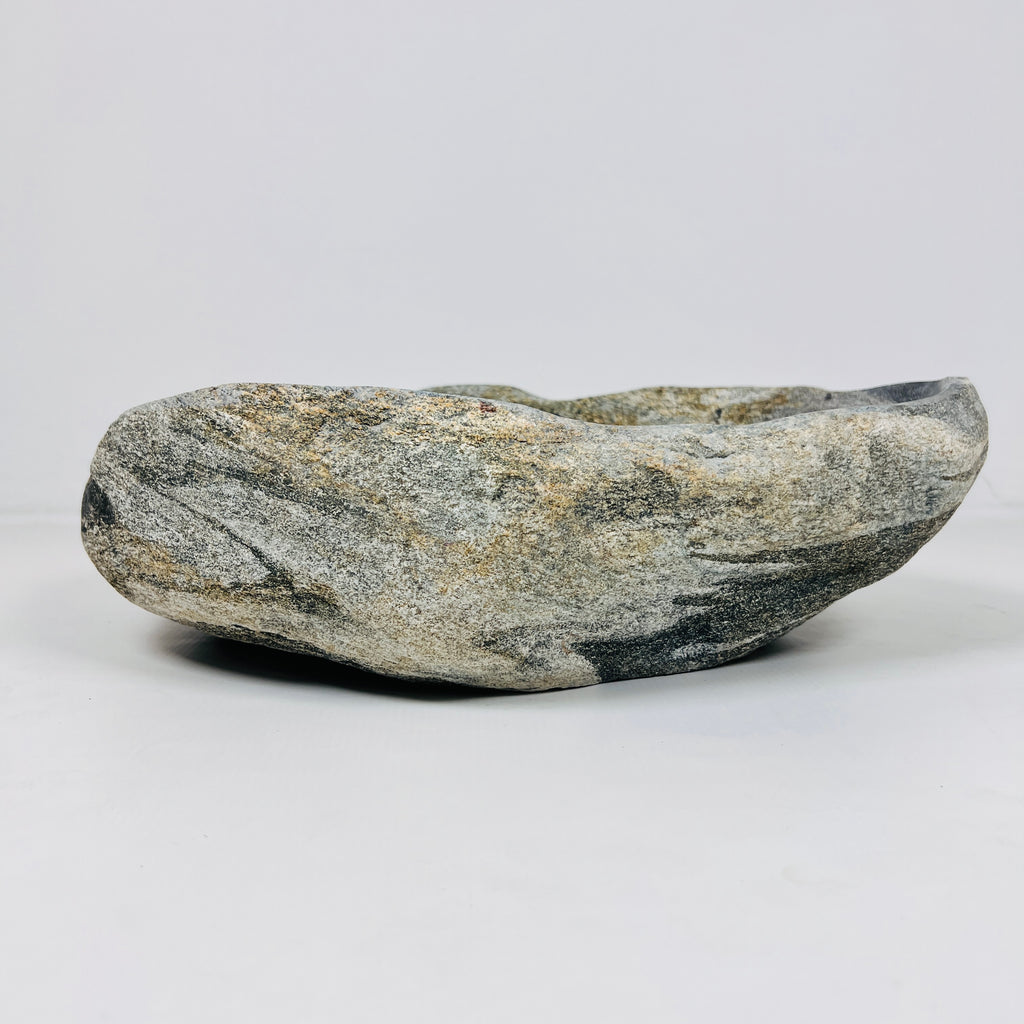 Deep Grey Marked River Stone Sink