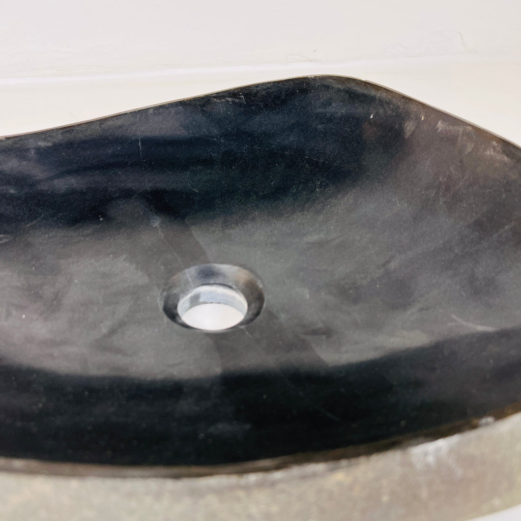 Midnight Black River Stone Sink