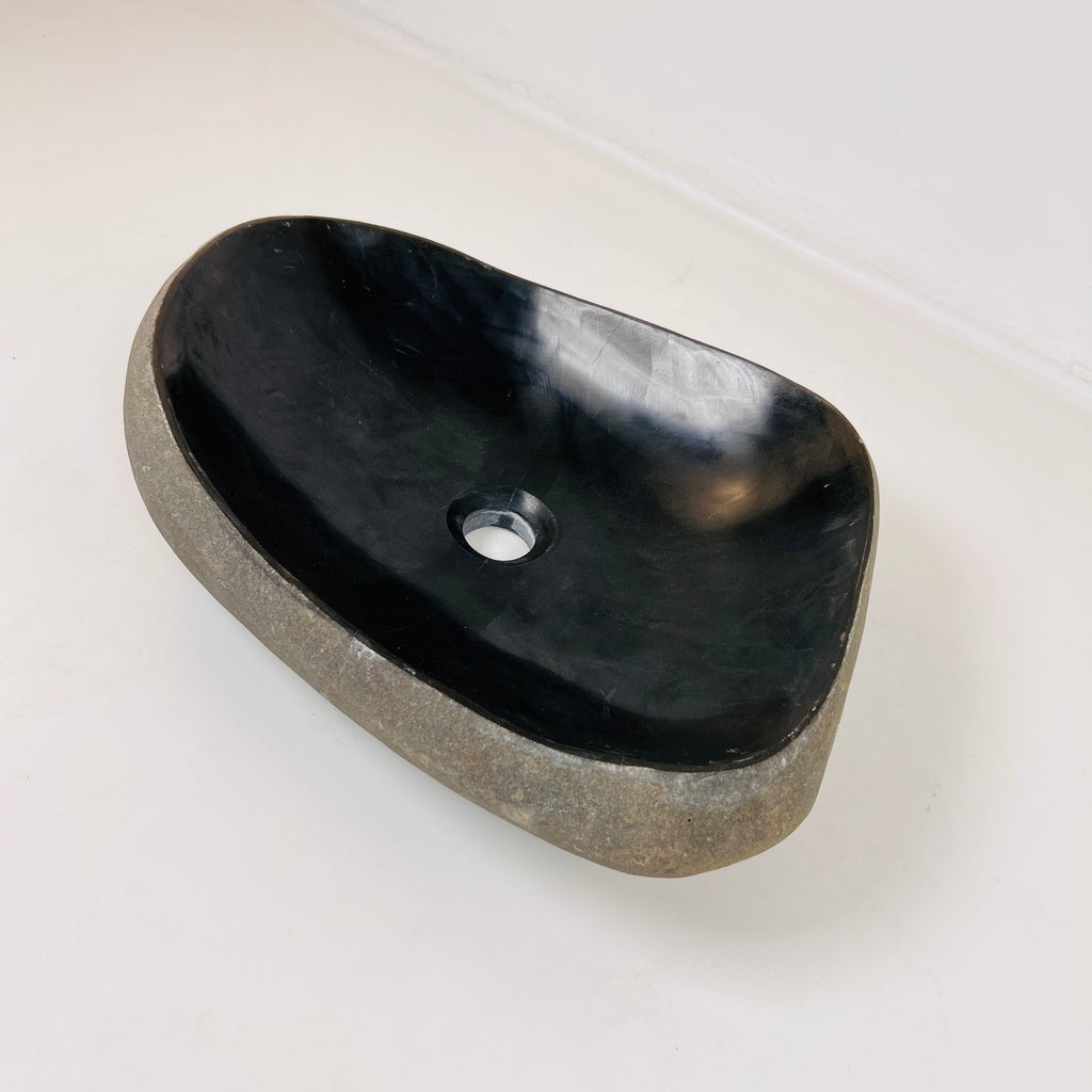 Midnight Black River Stone Sink