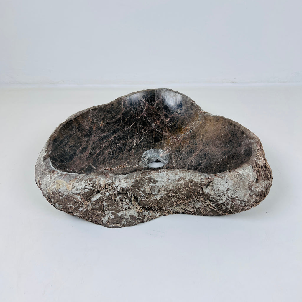 Brown Webbed River Stone Sink