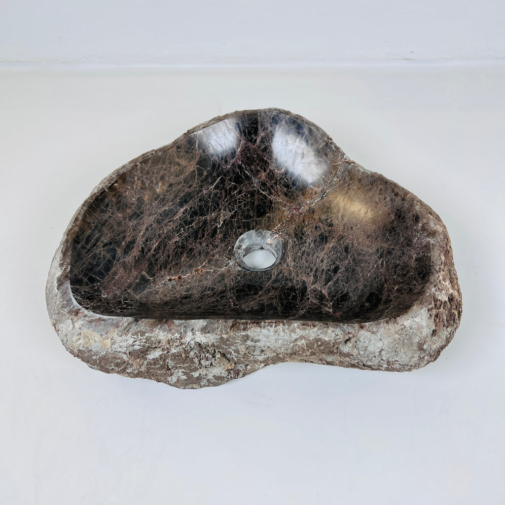 Brown Webbed River Stone Sink