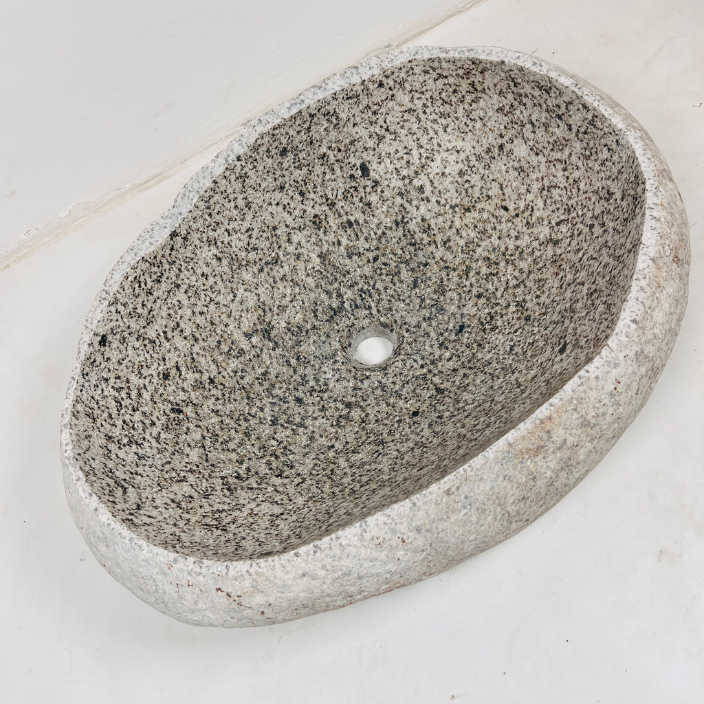 Beige Spotted River Stone Sink