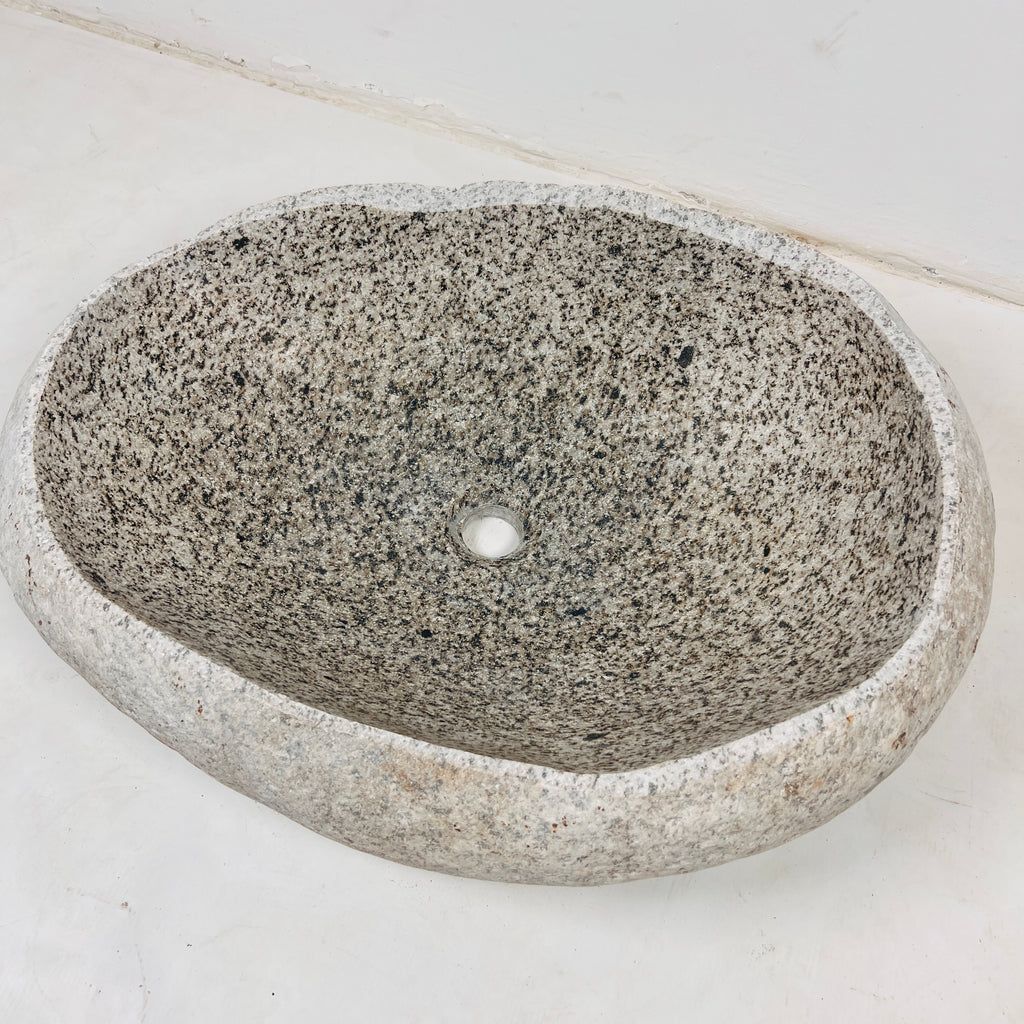 Beige Spotted River Stone Sink