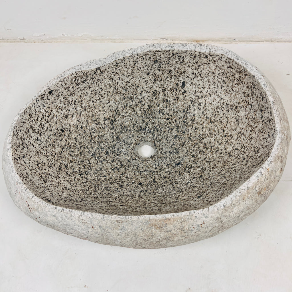 Beige Spotted River Stone Sink