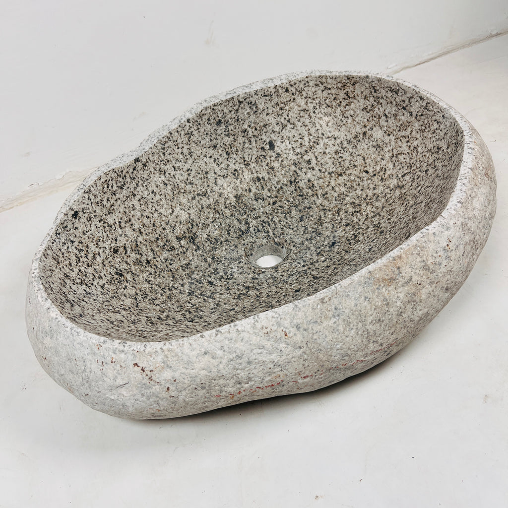 Beige Spotted River Stone Sink
