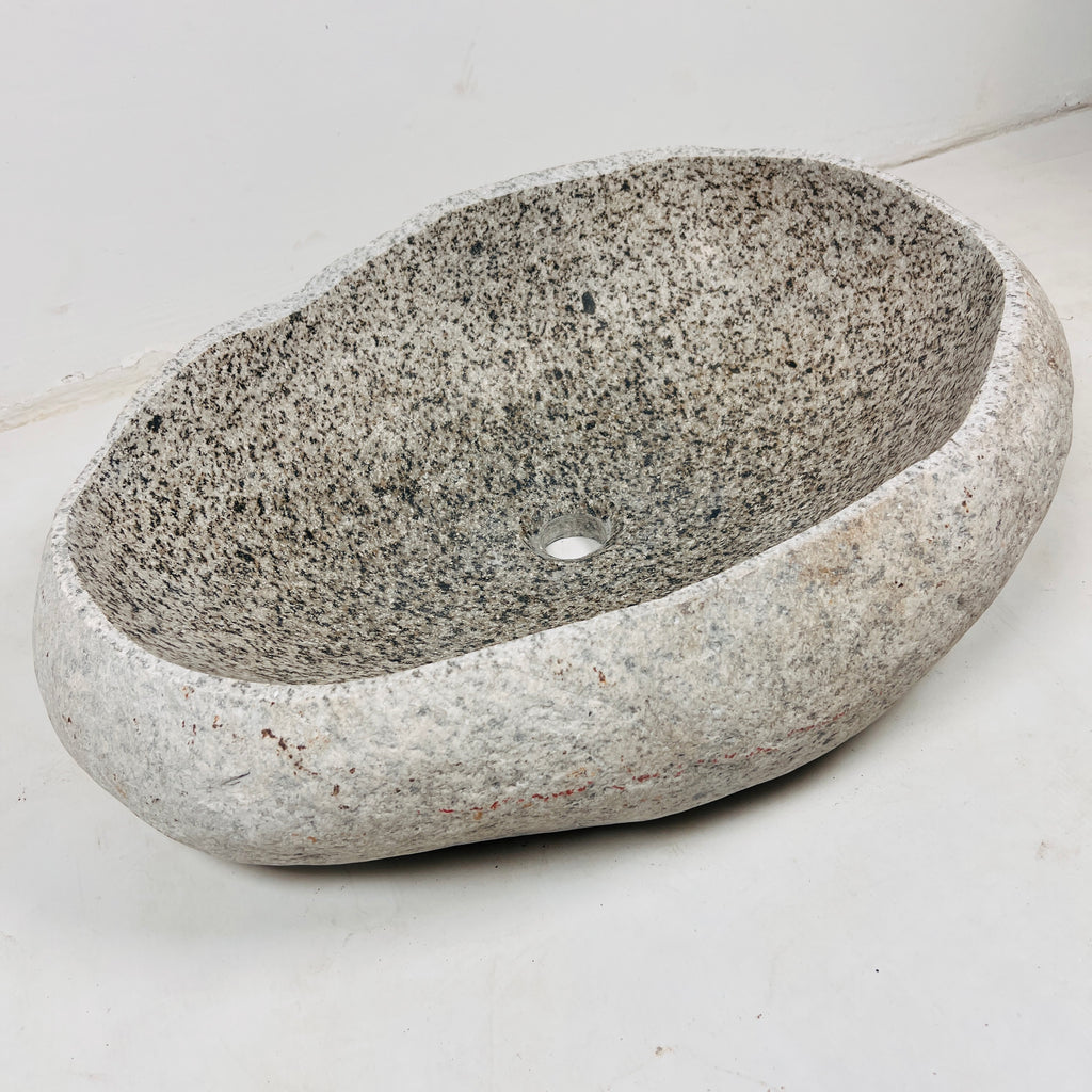 Beige Spotted River Stone Sink