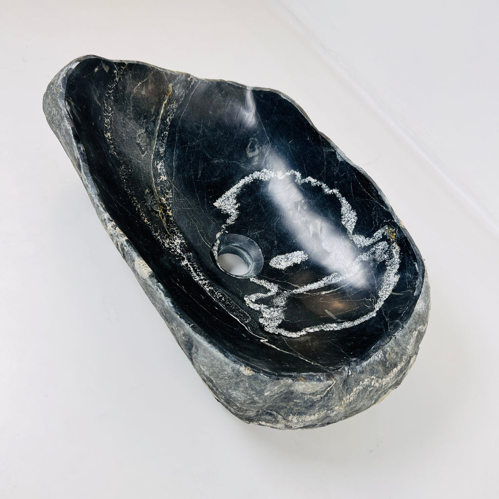 Ringed Black River Stone Sink