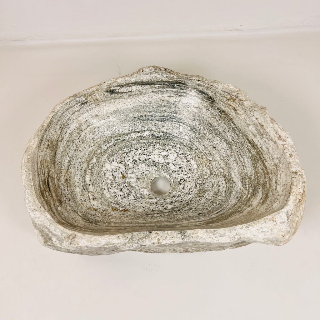 Eggshell Ripple River Stone Sink