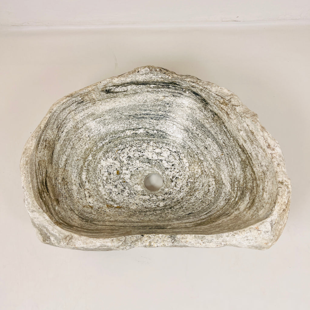 Eggshell Ripple River Stone Sink