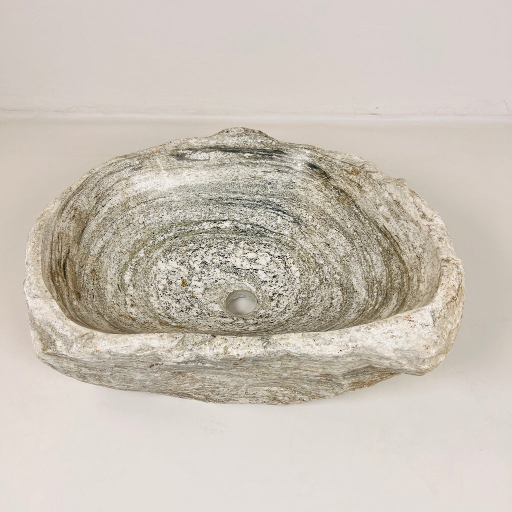 Eggshell Ripple River Stone Sink