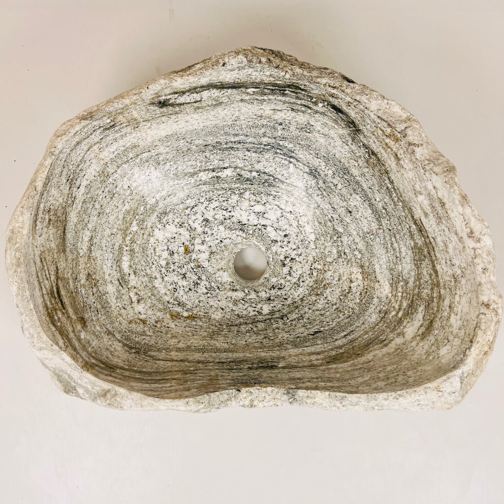 Eggshell Ripple River Stone Sink