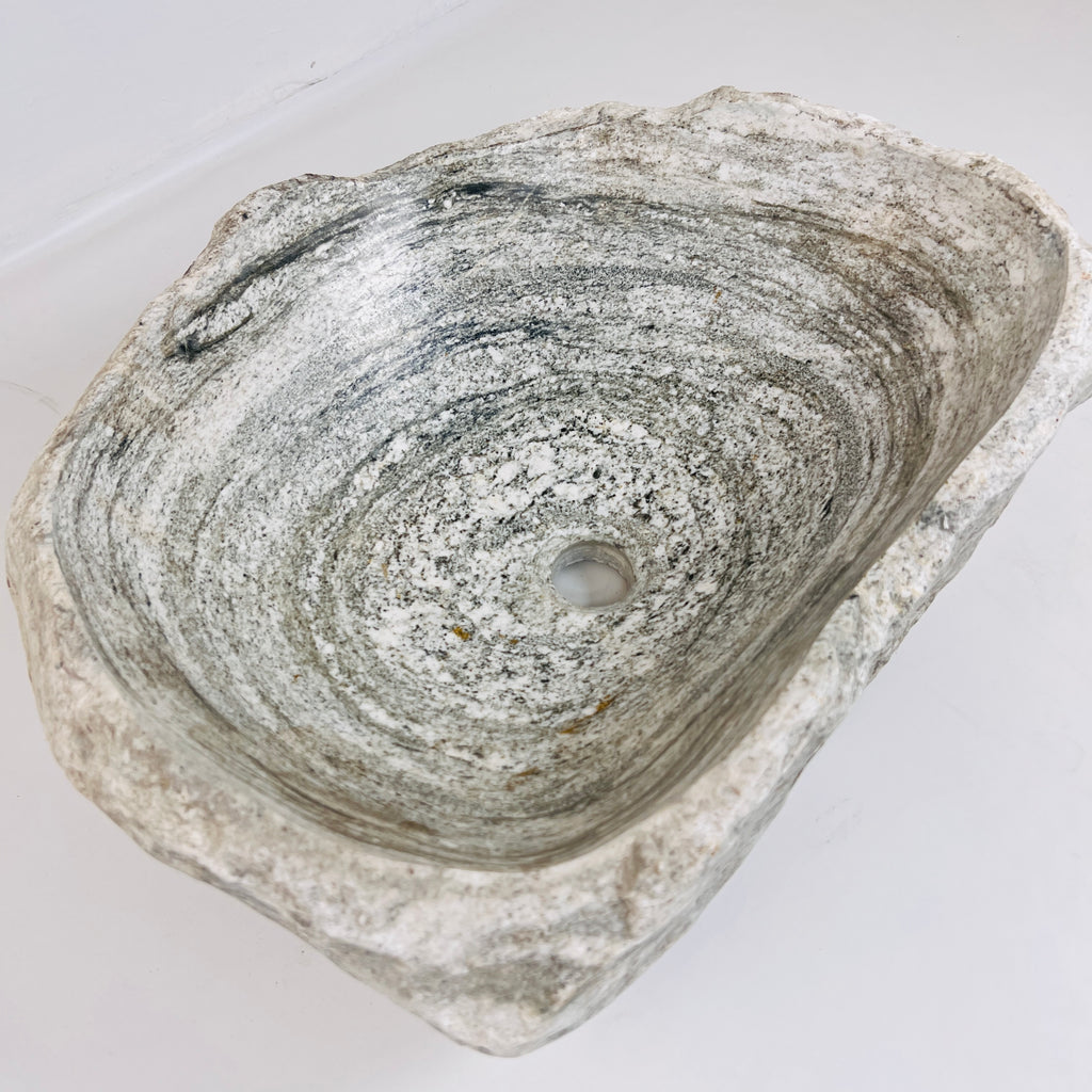 Eggshell Ripple River Stone Sink