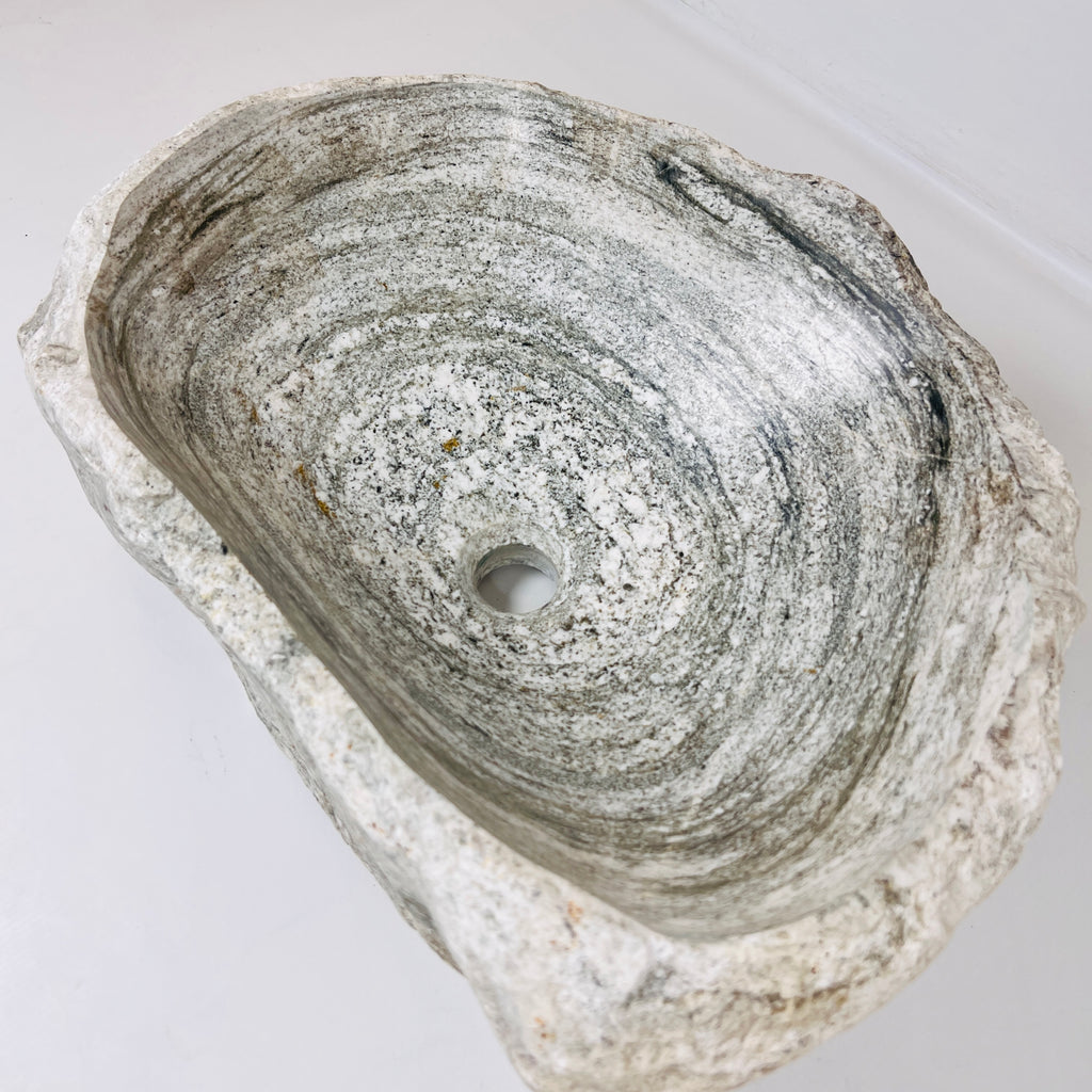 Eggshell Ripple River Stone Sink