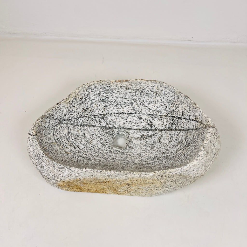 Grey Halo Mustard Grazed River Stone Sink