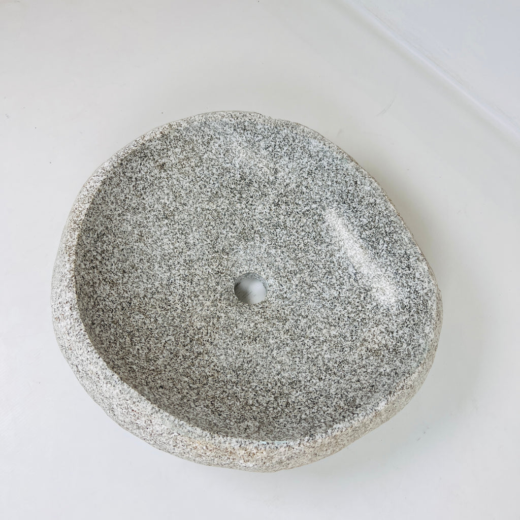 Grey Spotted River Stone Sink