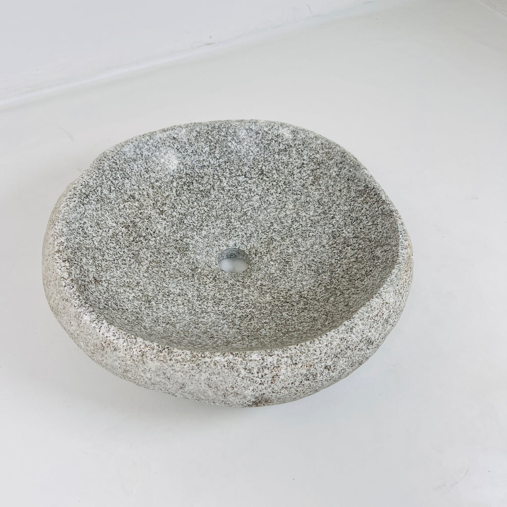 Grey Spotted River Stone Sink