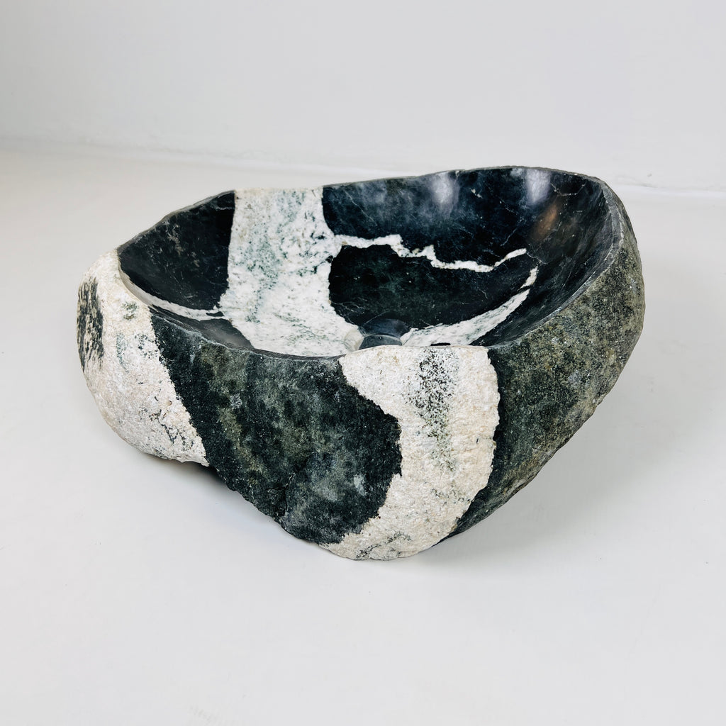 Zebra Printed River Stone Sink