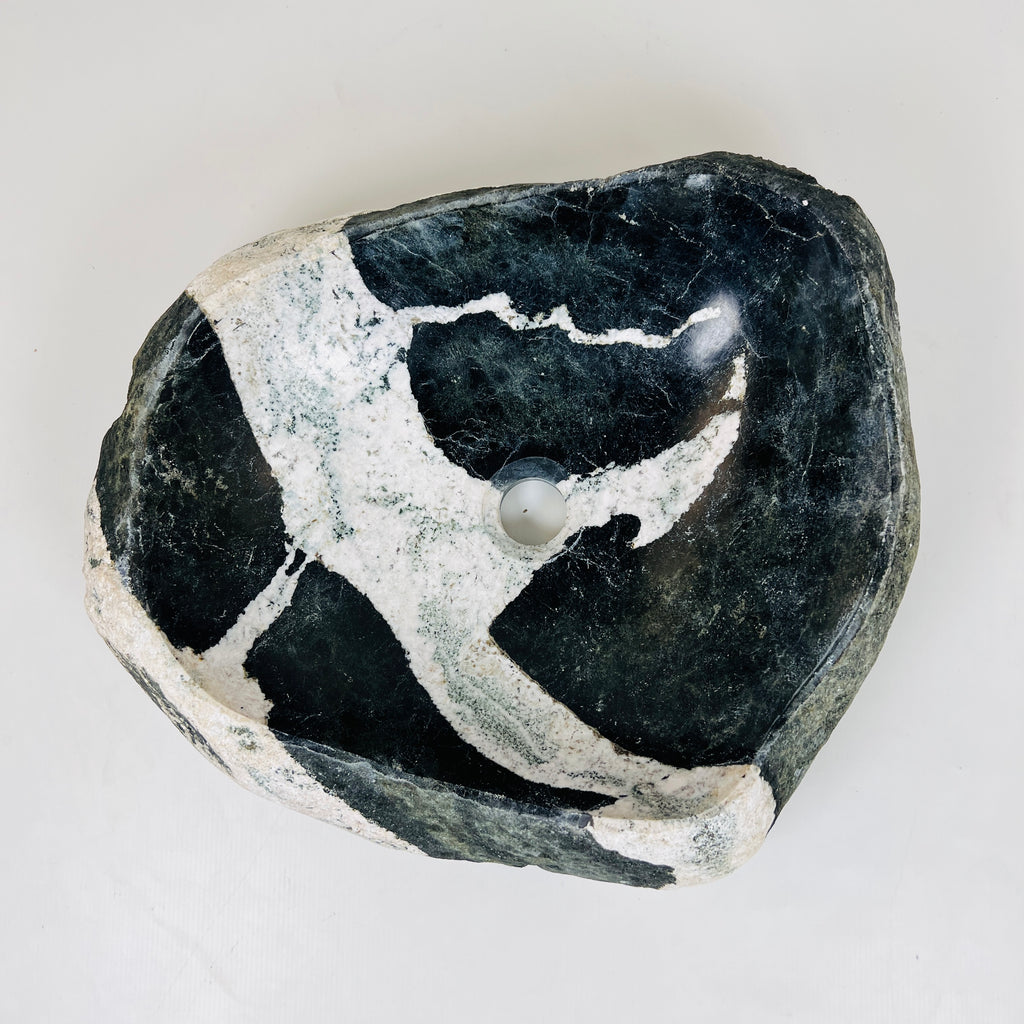 Zebra Printed River Stone Sink