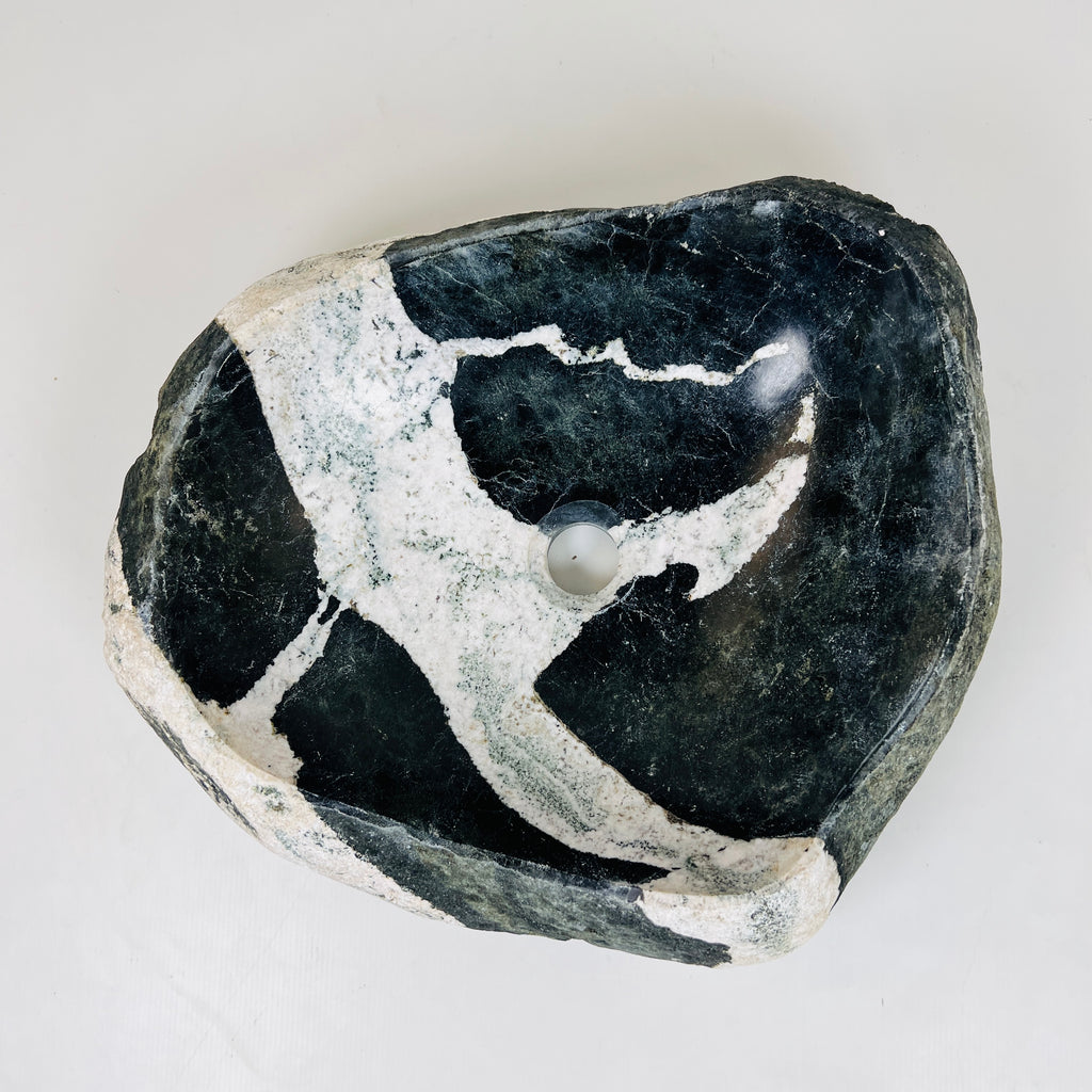 Zebra Printed River Stone Sink