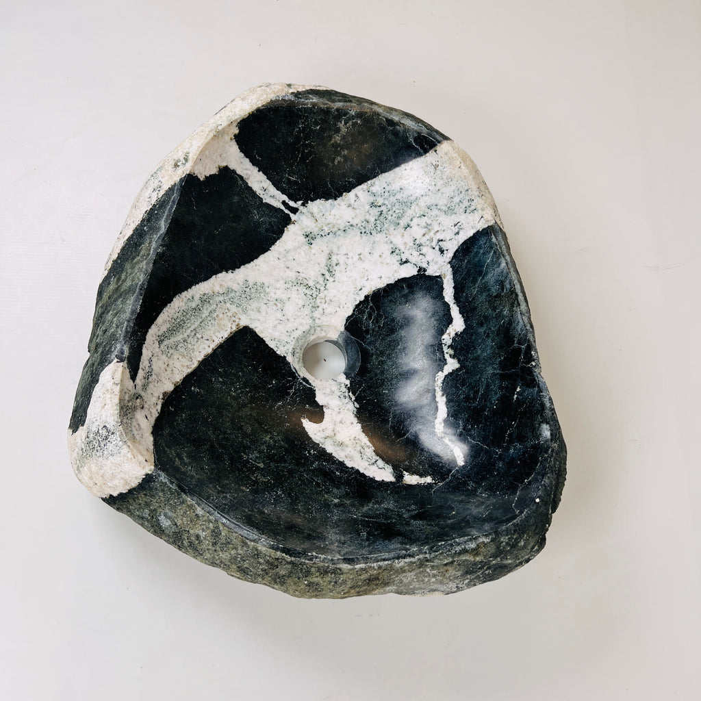 Zebra Printed River Stone Sink