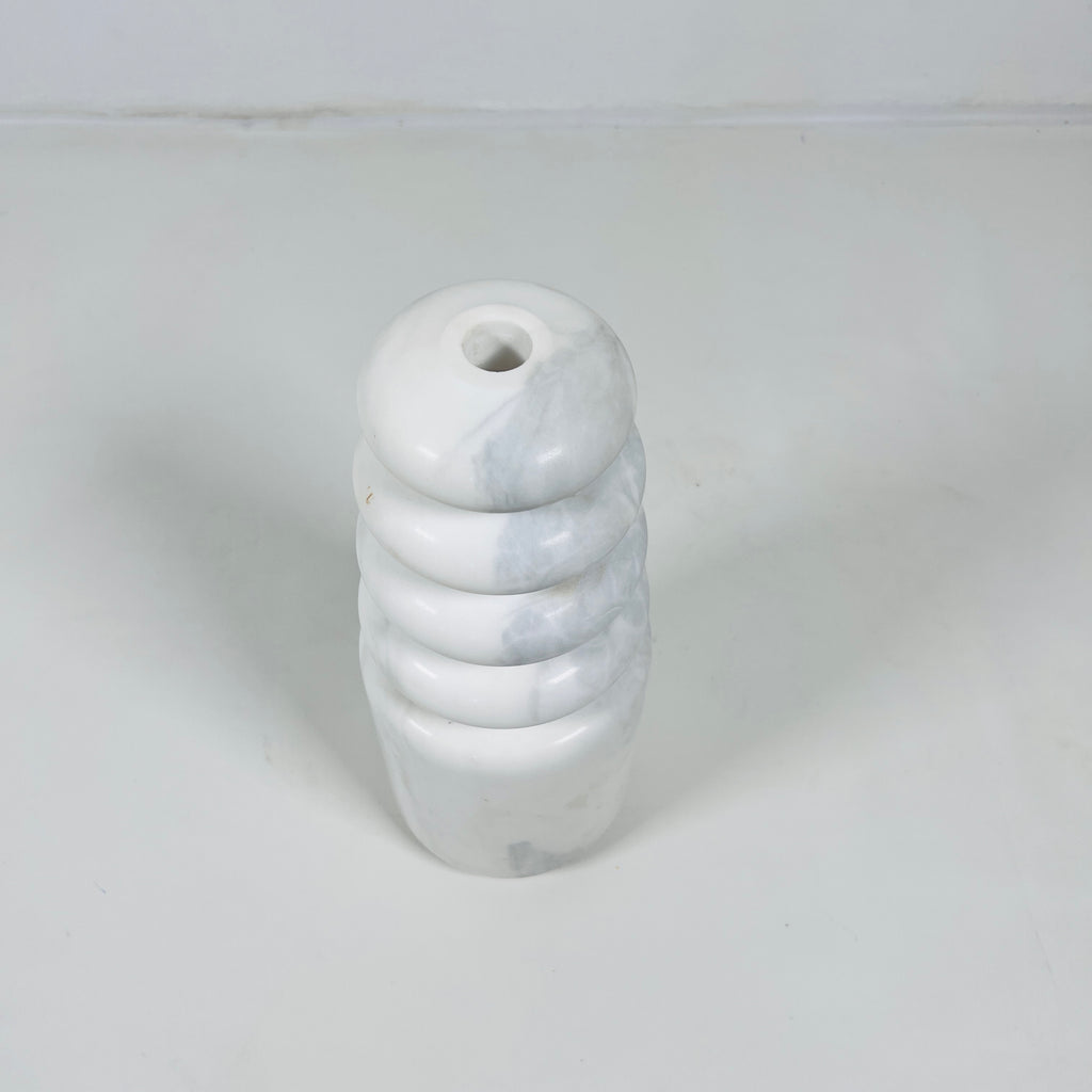 Top Stacked White Marble Candle Stand