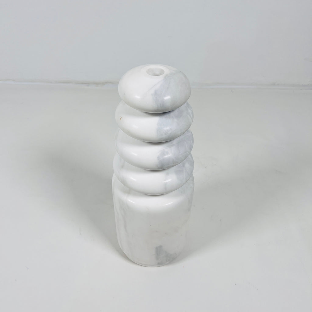 Top Stacked White Marble Candle Stand