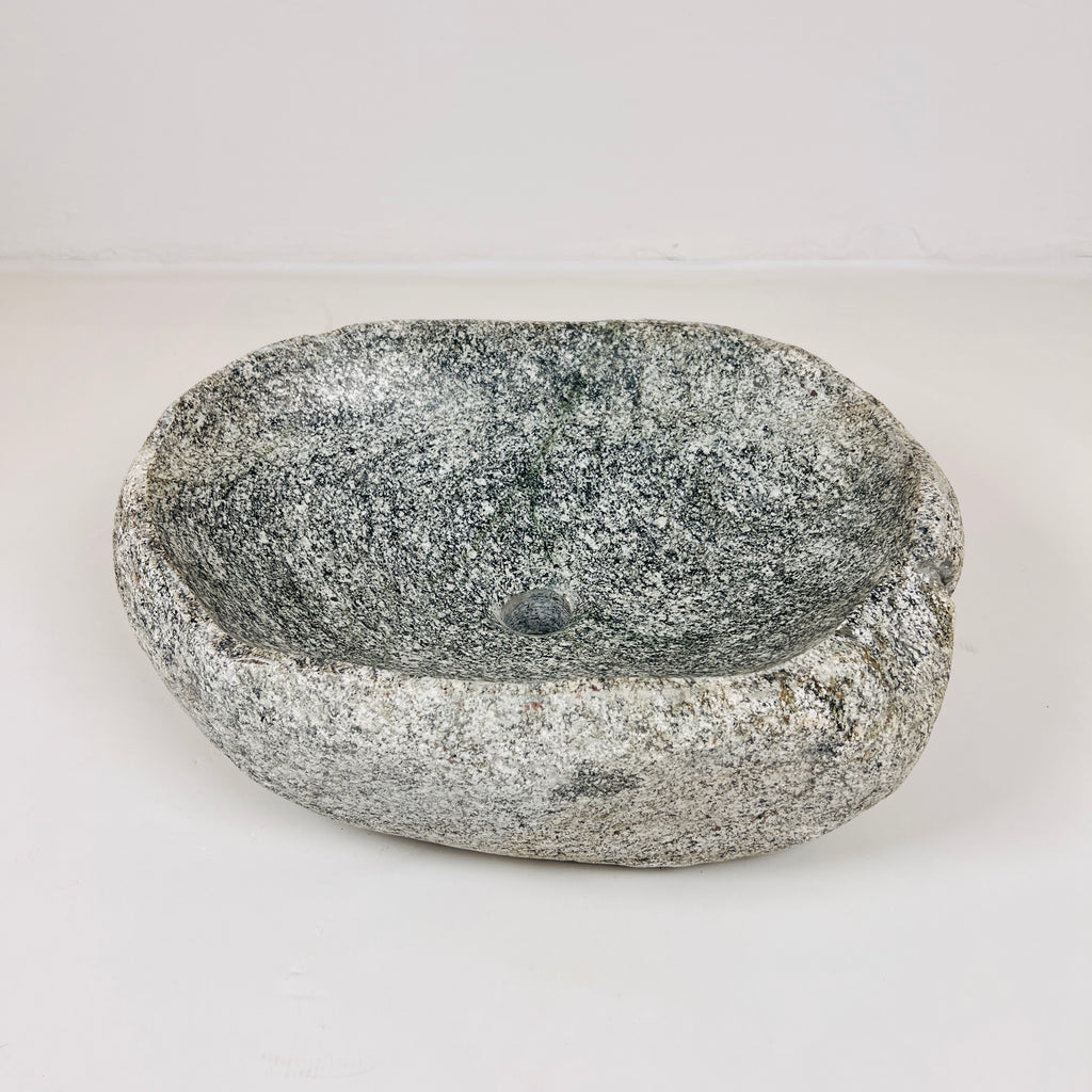 Dark Grey Spotted River Stone Sink