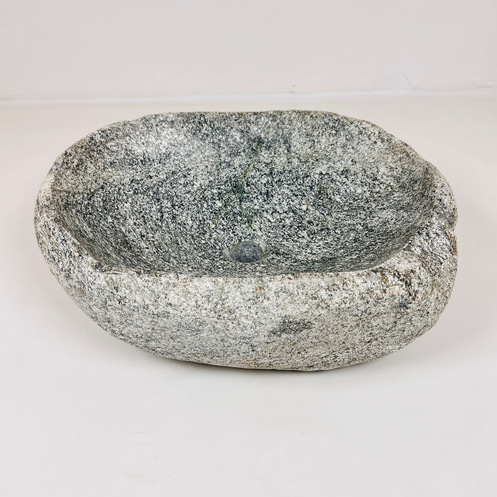 Dark Grey Spotted River Stone Sink