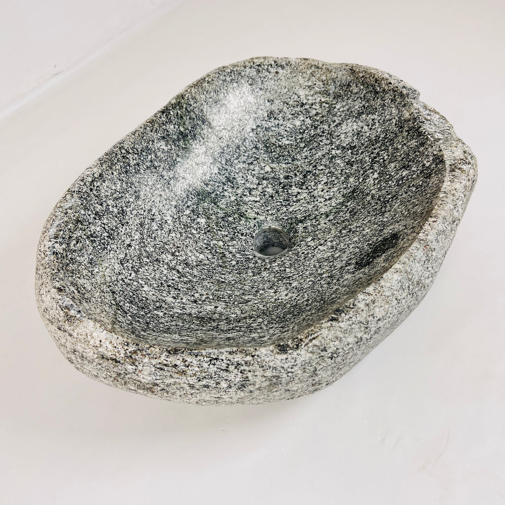 Dark Grey Spotted River Stone Sink