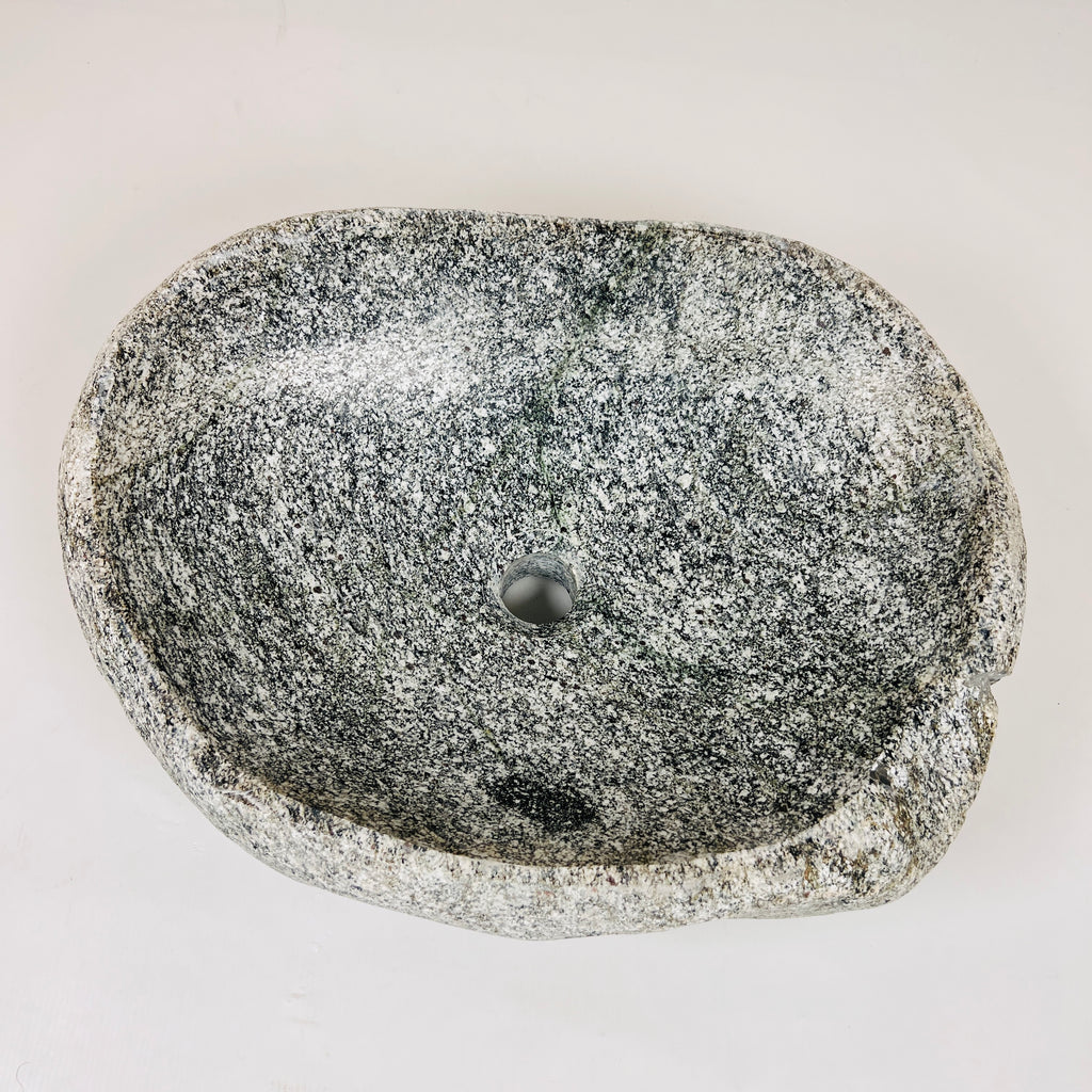 Dark Grey Spotted River Stone Sink