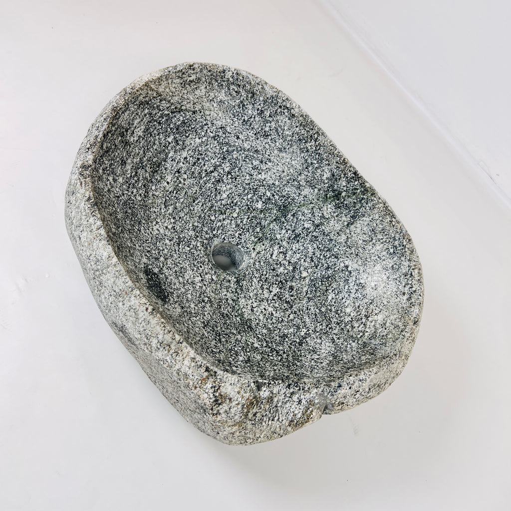 Dark Grey Spotted River Stone Sink