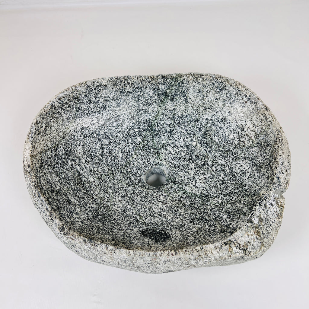 Dark Grey Spotted River Stone Sink