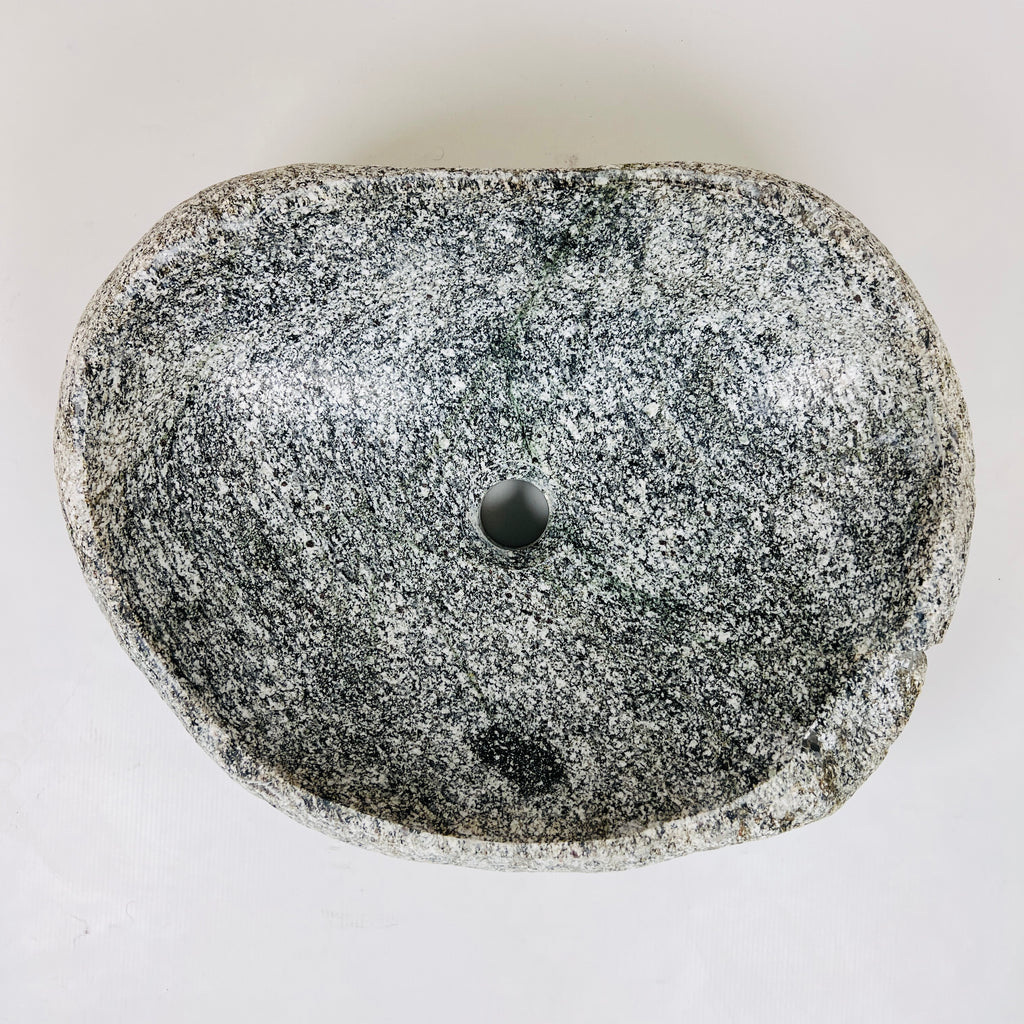 Dark Grey Spotted River Stone Sink