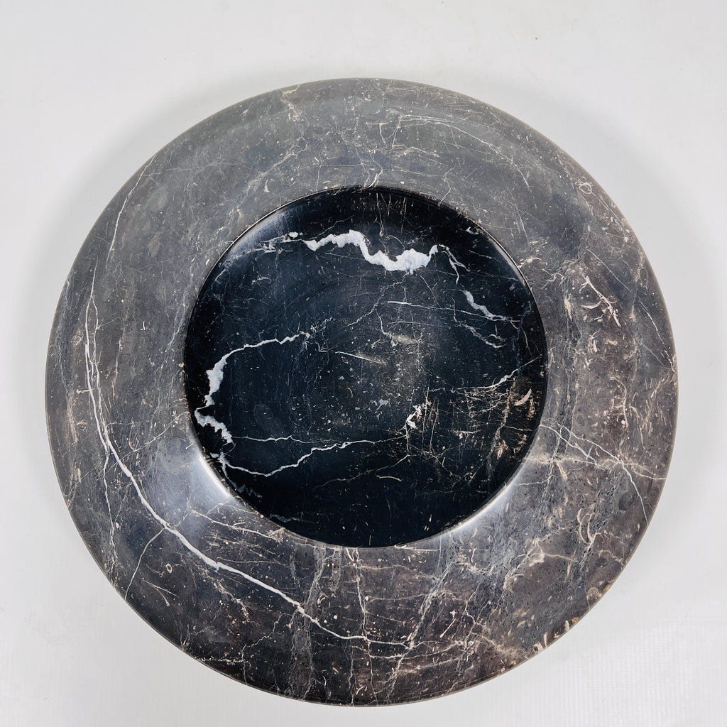 Black With Veins Marble Bowl (Large)