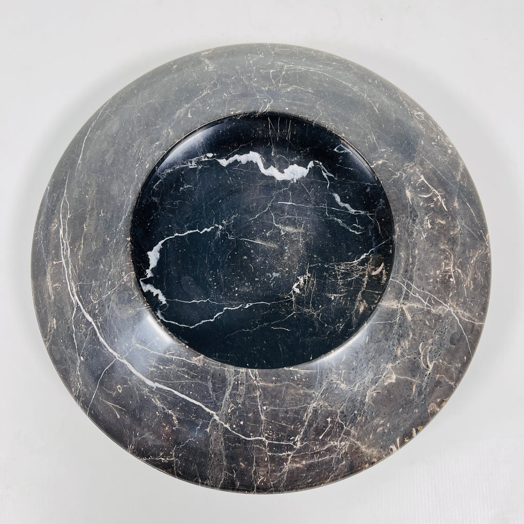 Black With Veins Marble Bowl (Large)