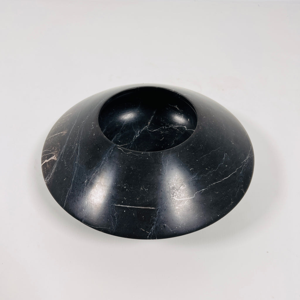 Black With Veins Marble Bowl (Small)