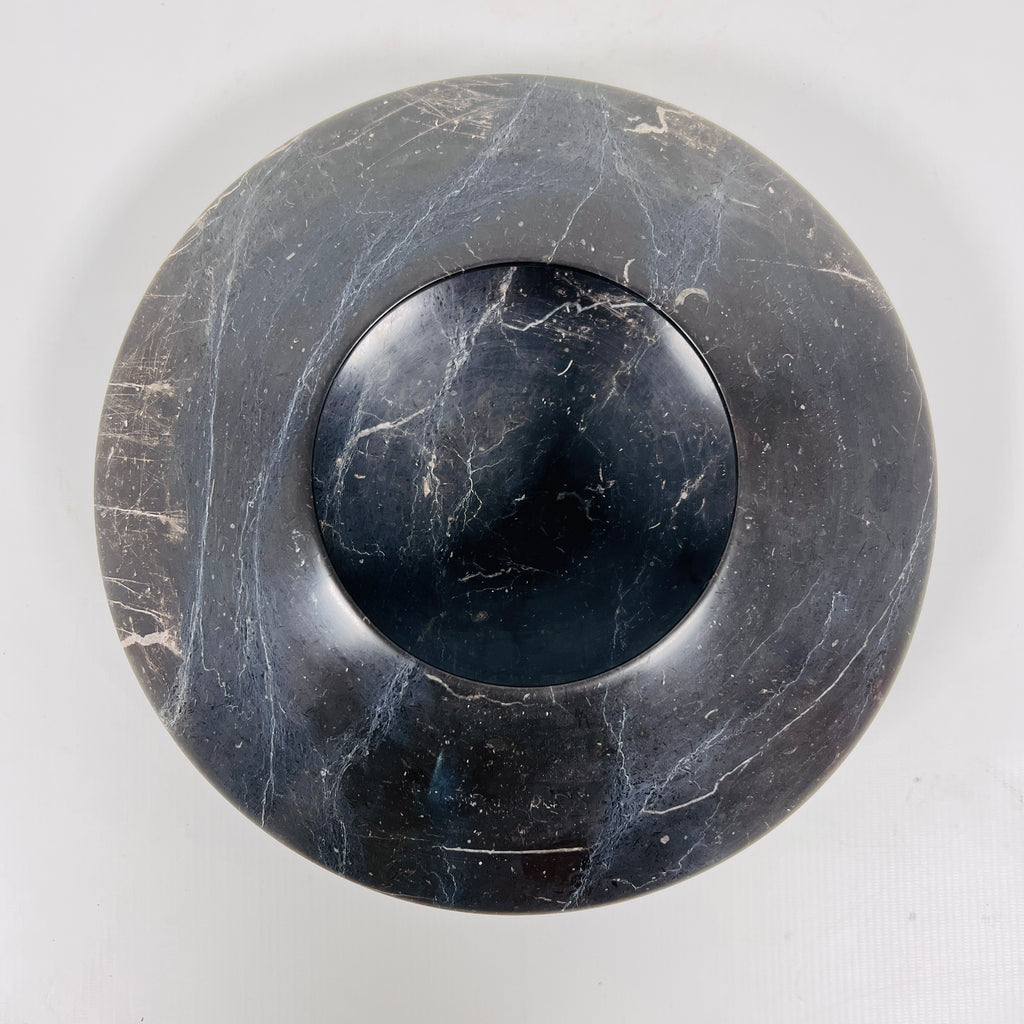 Black With Veins Marble Bowl (Small)