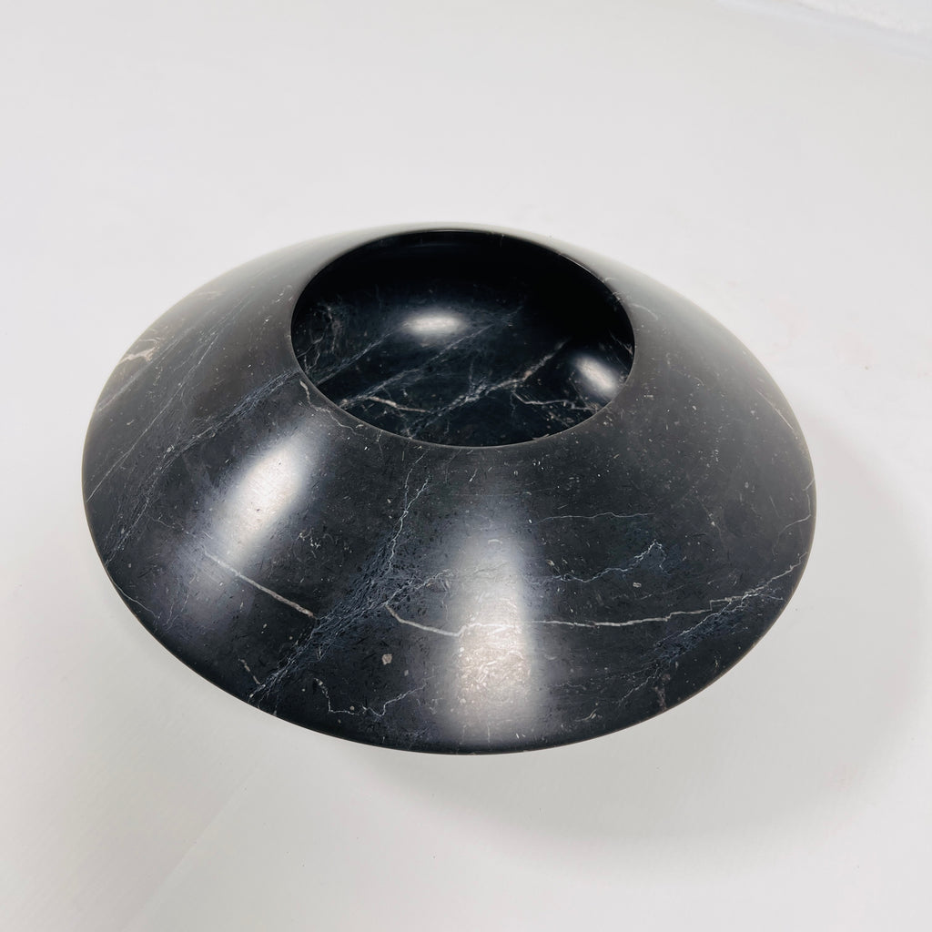 Black With Veins Marble Bowl (Small)